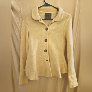 Anthropologie, cream, wool jacket